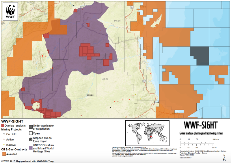 Selous map, WWF